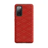 Matte Red Diamond Grid Tough Case for Samsung — repeating diamond lattice pattern with fine cream diagonal lines on a rich