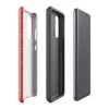 Glossy Red Diamond Grid Tough Case for Samsung — repeating diamond lattice pattern with fine cream diagonal lines on a rich