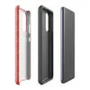 Glossy Red Diamond Quilted Elegance Tough Case for Samsung — repeating diamond argyle grid with ivory double-stitch lines