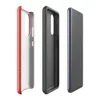 Glossy Crimson Diamond Grid Tough Case for Samsung — repeating diamond grid pattern with ivory stitched outlines on a deep