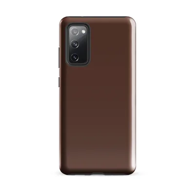 solid deep cognac brown in a smooth, matte flat color with no additional imagery on Glossy Rich Cognac Solid Tough Case for Samsung - default - Front view