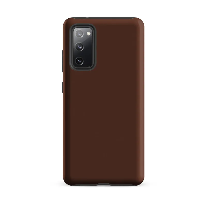 Matte Rich Cognac Solid Tough Case for Samsung — solid deep cognac brown in a smooth, matte flat color with no additional