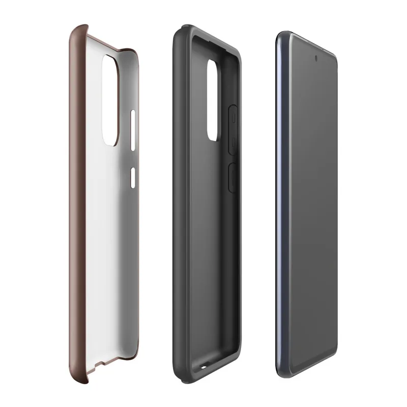 Glossy Rich Cognac Solid Tough Case for Samsung — solid deep cognac brown in a smooth, matte flat color with no additional