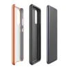 Glossy Burnt Orange Velvet Tough Case for Samsung — solid burnt orange surface with subtle warm texture variation across