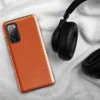 Glossy Burnt Orange Velvet Tough Case for Samsung — solid burnt orange surface with subtle warm texture variation across
