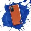 Glossy Burnt Orange Velvet Tough Case for Samsung — solid burnt orange surface with subtle warm texture variation across