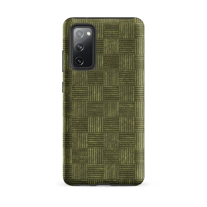 Matte Woven Basket Weave Tough Case for Samsung — repeating woven basket weave tile pattern with alternating horizontal