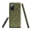 Glossy Woven Basket Weave Tough Case for Samsung — repeating woven basket weave tile pattern with alternating horizontal