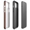 Glossy Rich Cognac MagSafe Tough Case for iPhone — solid deep cognac brown in a smooth matte finish with warm reddish-brown