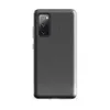 Glossy Slate Linen Texture Tough Case for Samsung — seamless charcoal grey woven linen textile pattern with subtle thread