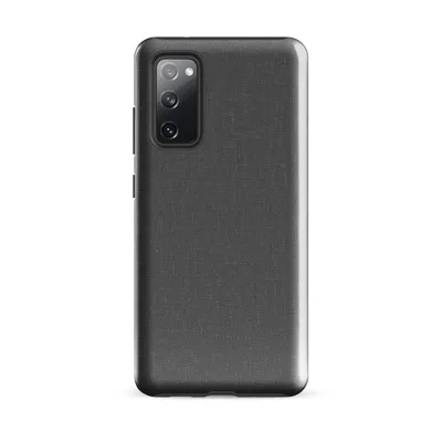 seamless charcoal grey woven linen textile pattern with subtle thread variation and a soft matte finish on Glossy Slate Linen Texture Tough Case for Samsung - default - Front view