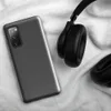 Glossy Slate Linen Texture Tough Case for Samsung — seamless charcoal grey woven linen textile pattern with subtle thread