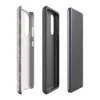 Glossy Urban Felt Texture Tough Case for Samsung — close-up photorealistic gray recycled felt surface with scattered fiber