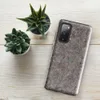 Glossy Urban Felt Texture Tough Case for Samsung — close-up photorealistic gray recycled felt surface with scattered fiber