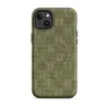 Matte Woven Earth Basket Weave MagSafe Tough Case for iPhone — repeating alternating square tile basket weave pattern