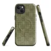 Glossy Woven Earth Basket Weave MagSafe Tough Case for iPhone — repeating alternating square tile basket weave pattern