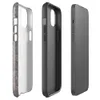 Glossy Raw Industrial Fiber Texture MagSafe Tough Case for iPhone — close-up photorealistic compressed gray-brown fiber mat