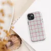 Glossy Red Plaid Classic Grid MagSafe Tough Case for iPhone — red and white windowpane check fabric pattern