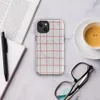 Glossy Red Plaid Classic Grid MagSafe Tough Case for iPhone — red and white windowpane check fabric pattern