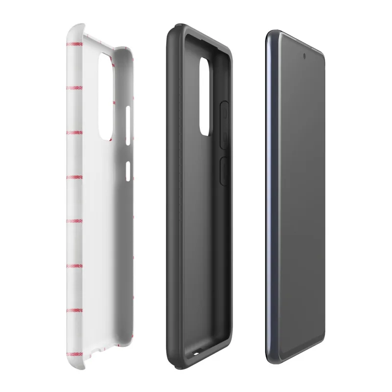 Glossy Classic Red Windowpane Check Tough Case for Samsung — red and white windowpane check pattern with evenly spaced grid