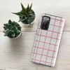 Glossy Classic Red Windowpane Check Tough Case for Samsung — red and white windowpane check pattern with evenly spaced grid