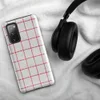 Glossy Classic Red Windowpane Check Tough Case for Samsung — red and white windowpane check pattern with evenly spaced grid