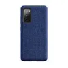 Matte Classic Blue Denim Tough Case for Samsung — close-up seamless medium-wash blue denim fabric texture with subtle woven