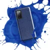 Glossy Classic Blue Denim Tough Case for Samsung — close-up seamless medium-wash blue denim fabric texture with subtle woven
