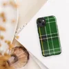 Glossy Highland Green Tartan MagSafe Tough Case for iPhone — classic Scottish tartan in deep forest green with black bands