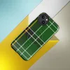 Glossy Highland Green Tartan MagSafe Tough Case for iPhone — classic Scottish tartan in deep forest green with black bands