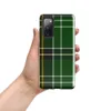 Glossy Highland Green Tartan Tough Case for Samsung — classic Scottish tartan in deep emerald green with intersecting white
