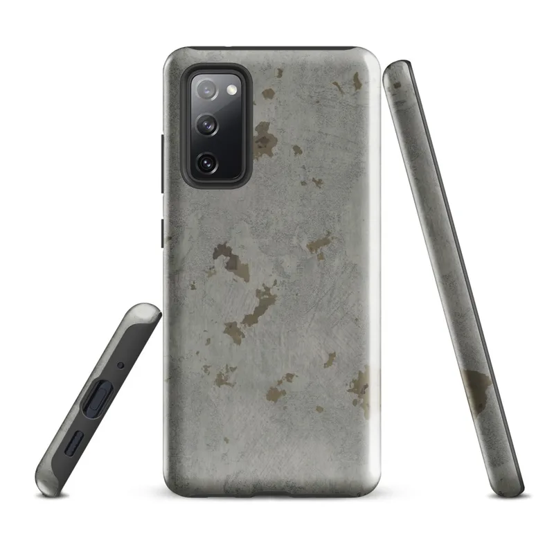 Glossy Urban Decay Concrete Tough Case for Samsung — weathered concrete surface with irregular khaki and taupe patches