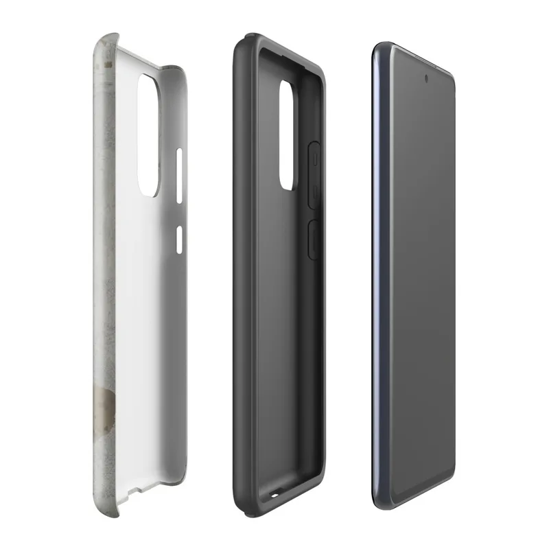 Glossy Urban Decay Concrete Tough Case for Samsung — weathered concrete surface with irregular khaki and taupe patches