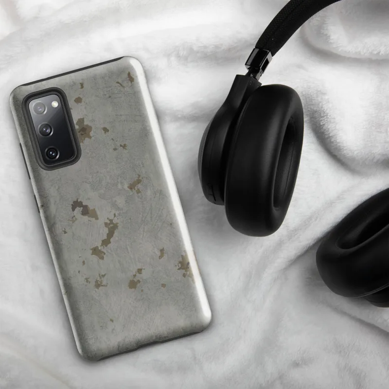 Glossy Urban Decay Concrete Tough Case for Samsung — weathered concrete surface with irregular khaki and taupe patches