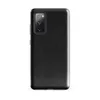 Glossy Dark Leather Texture Tough Case for Samsung — close-up distressed black leather surface with fine grain pores