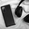 Glossy Dark Leather Texture Tough Case for Samsung — close-up distressed black leather surface with fine grain pores