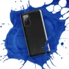 Glossy Dark Leather Texture Tough Case for Samsung — close-up distressed black leather surface with fine grain pores