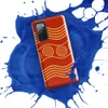 Glossy Golden Waves Ancient Spiral Tough Case for Samsung — golden spiral motifs and flowing wave lines on a deep crimson