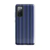 Glossy Classic Stripe Bold Tough Case for Samsung — vertical pinstripes in deep royal blue, forest green, and white