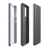 Glossy Classic Stripe Bold Tough Case for Samsung — vertical pinstripes in deep royal blue, forest green, and white