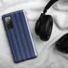 Glossy Classic Stripe Bold Tough Case for Samsung — vertical pinstripes in deep royal blue, forest green, and white