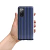 Glossy Classic Stripe Bold Tough Case for Samsung — vertical pinstripes in deep royal blue, forest green, and white