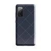 Glossy Navy Diamond Stitch Tough Case for Samsung — diagonal diamond grid of white dashed stitch lines with small