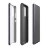 Glossy Navy Diamond Stitch Tough Case for Samsung — diagonal diamond grid of white dashed stitch lines with small