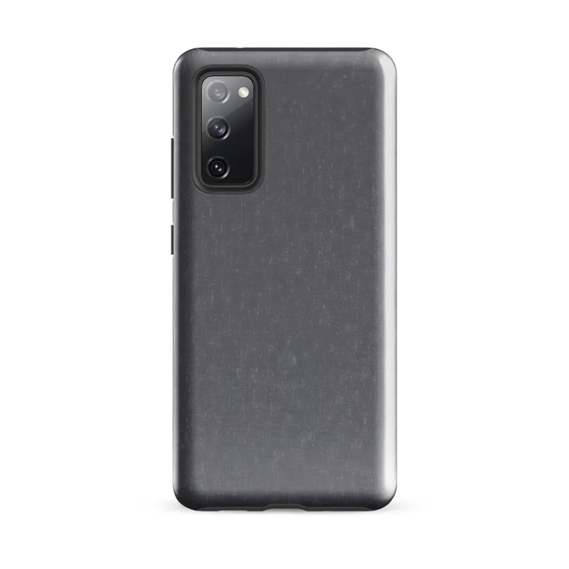 Glossy Storm Grey Texture Tough Case for Samsung — soft heathered storm grey fabric-like texture with subtle tonal variation