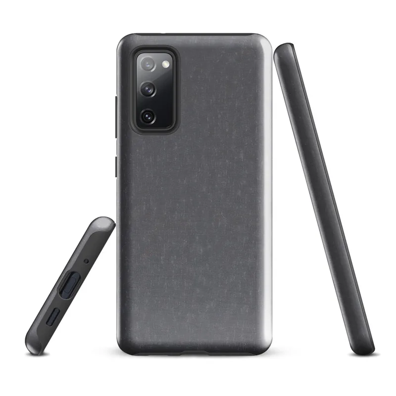 Glossy Storm Grey Texture Tough Case for Samsung — soft heathered storm grey fabric-like texture with subtle tonal variation