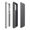 Glossy Storm Grey Texture Tough Case for Samsung — soft heathered storm grey fabric-like texture with subtle tonal variation