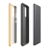Glossy Golden Apricot Minimal Tough Case for Samsung — smooth solid golden apricot surface with subtle paper-like texture