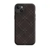Matte Dark Diamond Quilted Leather MagSafe Tough Case for iPhone — diagonal diamond quilted pattern in deep espresso brown