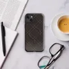 Glossy Dark Diamond Quilted Leather MagSafe Tough Case for iPhone — diagonal diamond quilted pattern in deep espresso brown